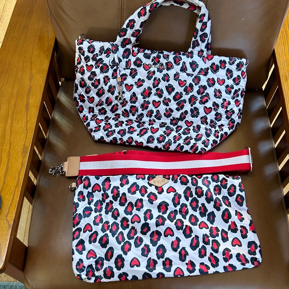 MZ Wallace Retro Heart leopard  Metro Tote Medium size. Excellent - Picture 4 of 12